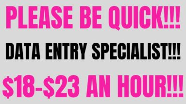 Please Be Quick | Data Entry Specialists | $18-$23 An Hour | Best Non Phone  Work From Jobs In 2022