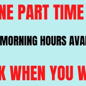 Online Part Time Job | Early Morning Hours Available | Work When You Want | Remote Jobs 2022