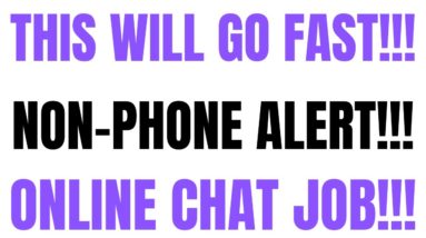 This Will Go Fast | Non-Phone Alert Work From Home Job | Online Chat Job | Work From Home Job