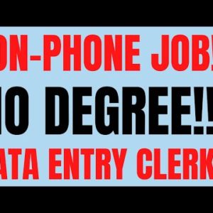 No Degree | Non-Phone | Data Entry Clerk | Best Non Phone Work From Home Jobs | Online Jobs