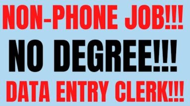 No Degree | Non-Phone | Data Entry Clerk | Best Non Phone Work From Home Jobs | Online Jobs