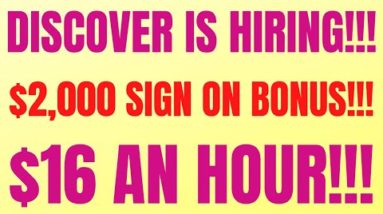 Discover  Is Hiring! $2k Sign On Bonus | $16 An Hour | Work From Home Job | Best Work From Home Job