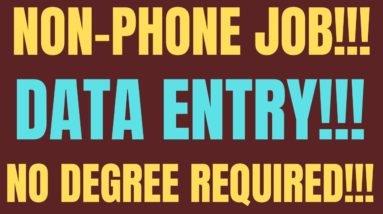 Non-Phone Alert | Data Entry Work From Home Job | No Degree Required | Best Non Phone Jobs 2021