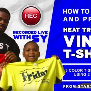 How to Design and Press A Heat Transfer Vinyl T-Shirt From Start to Finish(Shark Man Design With Sy)