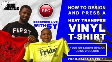 How to Design and Press A Heat Transfer Vinyl T-Shirt From Start to Finish(Shark Man Design With Sy)