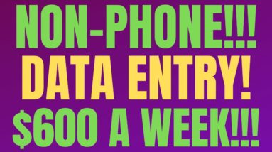 Non-Phone | Data Entry | $600 A Week | Best Non Phone Work From Home Job | Remote Job 2022