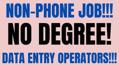 Non-Phone | No Degree | Data Entry Operators | Best Non Phone Work From Home Jobs 2022 | Online Job