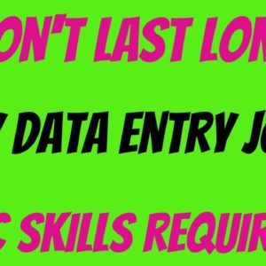 It Won't Last Long | Easy Data Entry Job | Basic Skills Required | Best Non Phone Work From Home Job