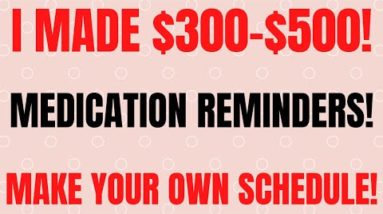 I Made $300-$500  | Medication Reminders | Make Your Own Schedule | Part Time Work From Home Job