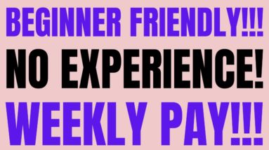 Beginner Friendly | No Experience | Weekly Pay | Work From Home Jobs | Remote Jobs 2022