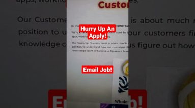 Hurry Up An Apply | It Won't Last | Email Job | Best Non Phone Work From Home Job | Remote  #shorts