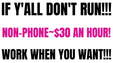 If Y'all Don't Run | Non-Phone ~ $30 An Hour  | Work Whenever You Want |Non Phone Work From Home Job