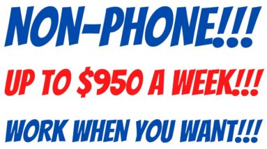 Non-Phone Work From Home Job | Make up to $950 A Week | Work When You Want