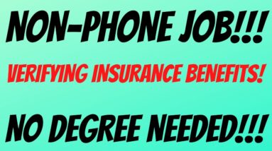 Non-Phone Work From Home Job | Verifying Insurance Benefits | No Degree | Best Non Phone Jobs