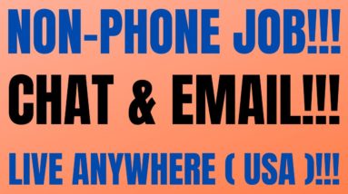 Non-Phone Work From Home Job | Chat & Email Work From Home Job | Live Anywhere ( USA )