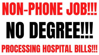 Non-Phone | No Degree | Processing Hospital Bills | Best Non Phone Work From Home Job | Online Job