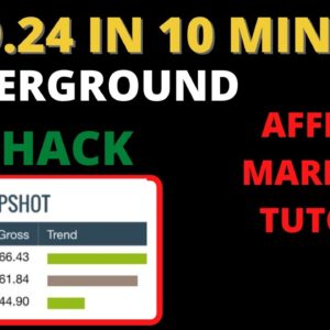 NEW Affiliate Marketing UNDERGROUND Strategy That Can Make You $349.24 For 10 Mins Work!