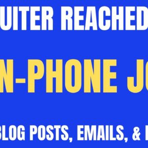 Recruiter Reached Out | Non Phone Work From Home Job | Writing Blog Posts, Emails, & Ebooks | Remote