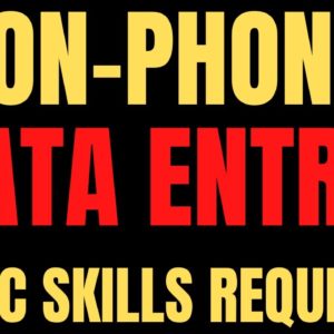 Non Phone | Data Entry | Basic Skills Required | Best Non Phone Work From Home Jobs 2022 | Remote