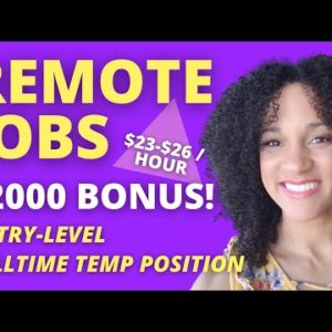 🤑 $2000 BONUS! Online Jobs At Home - ENTRY LEVEL REMOTE JOBS