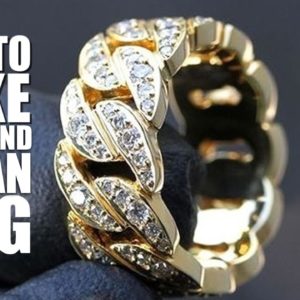 How To Make A Miami Cuban Gold Diamond Ring (How To Make Jewelry)