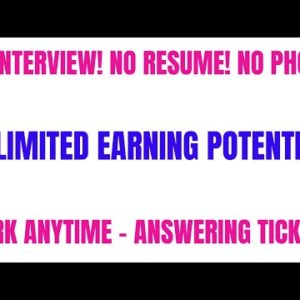 No Interview Non Phone Work From Home Job  | Unlimited Earning | Work Anytime | Answering Tickets