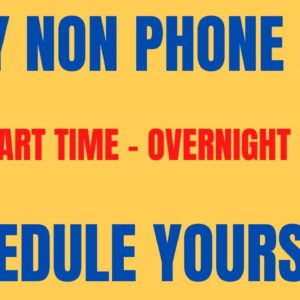 Easy Non Phone Job | Part Time - Overnight Hours | Schedule Yourself | Non Phone Work From Home Job