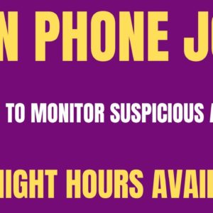 Non Phone Work From Home Job | Get Paid to Monitor Suspicious Activity | Overnight Hours Available