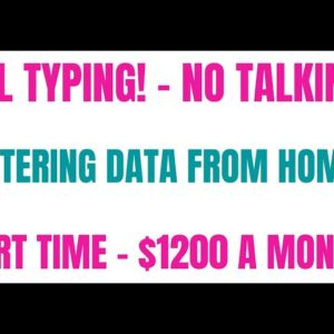 All Typing! No Talking! - Entering Data From Home | $1200 A Month | Non Phone Work From Home Job