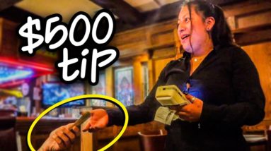 I Tipped a Waitress $500!! (Her Biggest Tip Ever)