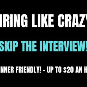 Hiring Like Crazy | Skip The Interview | Beginner Friendly Work From Home Job | Up To $20 An Hour