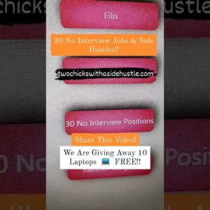 30 No Interview Jobs & Side Hustles! twochickswithasidehustle.com  #jobsearch #workfromhomejobs