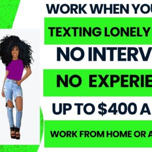 Work When You Want From Anywhere! No Experience Work From Home Job No Talking Texting Lonely People