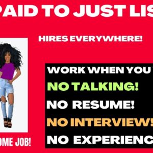 Not Talking To Anyone! - Non Phone Work From Home Job | No Interview | Listen & Evaluate Calls