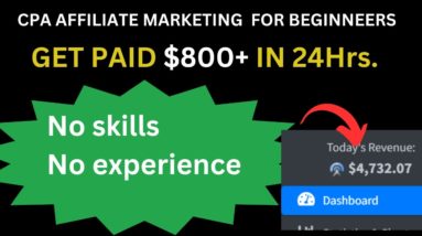 Get Paid $800+ In 24Hrs With Extremely Cheap Traffic | Easy CPA Affiliate Marketing in 2024.