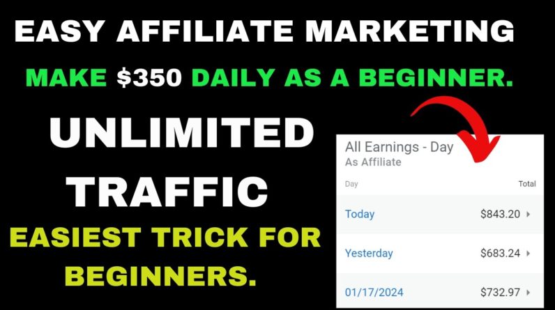 Easiest Way To Make $350 Daily With Affiliate Marketing As a Complete Beginner.