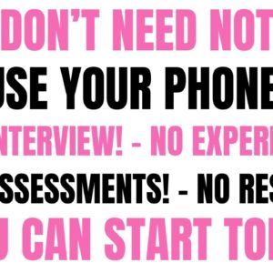 You Don't Need Nothing But A Phone No Interview No Experience No Resume Work From Home Job Online