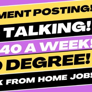 Non Phone Posting Payment $1240 A Week Work From Home Job No Degree + No Interview, No Resumes Sites