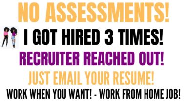 Recruiter Reached Out!!! Carol got hired 3 times!! Just Email Your Resume!!! No Assessment!!!