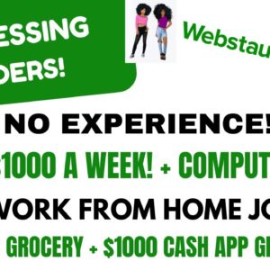 $1000 A Week! No Experience! + Computer Provided Processing Orders Work From Home Job + No Resume