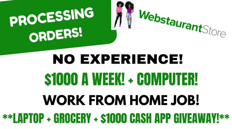 $1000 A Week! No Experience! + Computer Provided Processing Orders Work From Home Job + No Resume