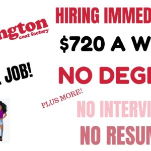 Burlington Hiring $720 A Week No Degree Remote Job + No Interviews No Resume + Giveaways